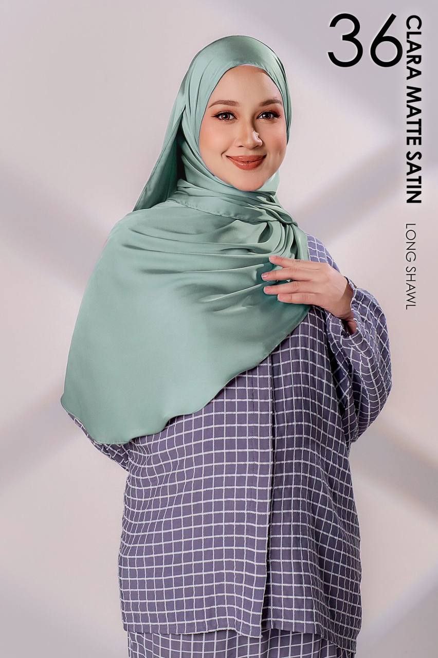 (Preorder) Clara Matte Satin Silk Shawl