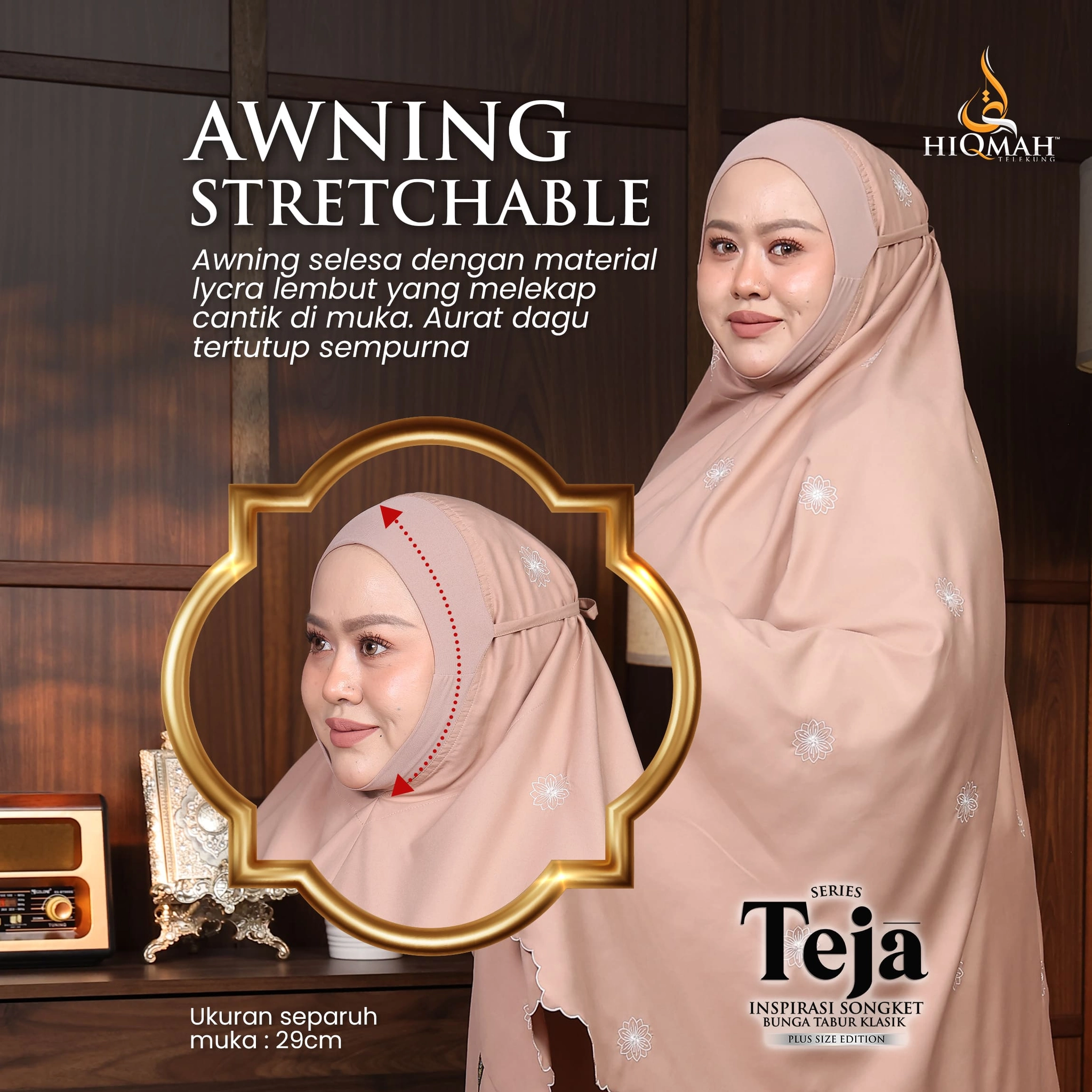 (Preorder) Telekung Teja - Plus Size Edition