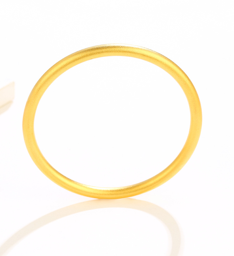 [MUOTI Selection] Gelang bersalut emas untuk wanita, cincin polos licin, perhiasan gelang pepejal retro warisan