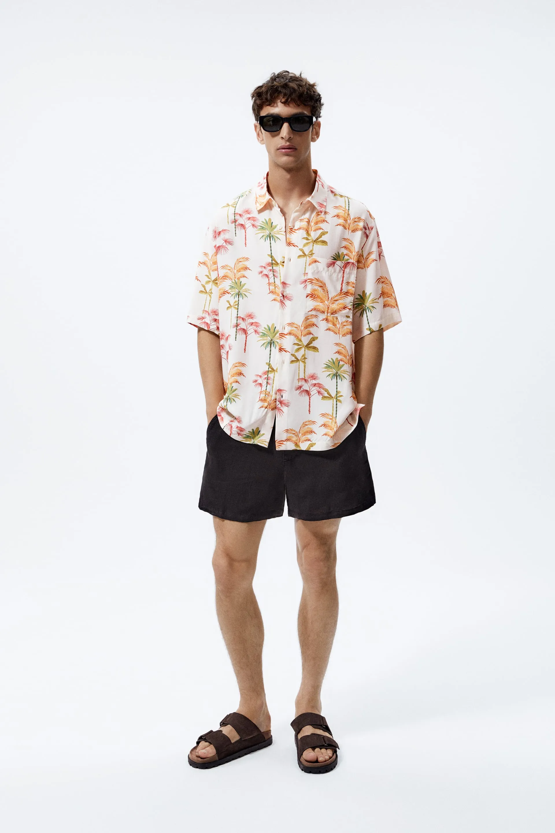 Palm tree printed shirt