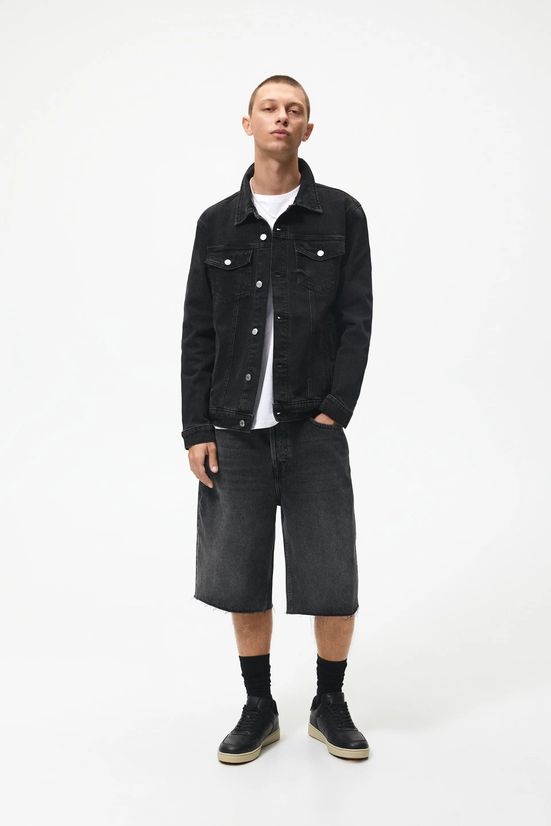 Men's denim jacket jacket