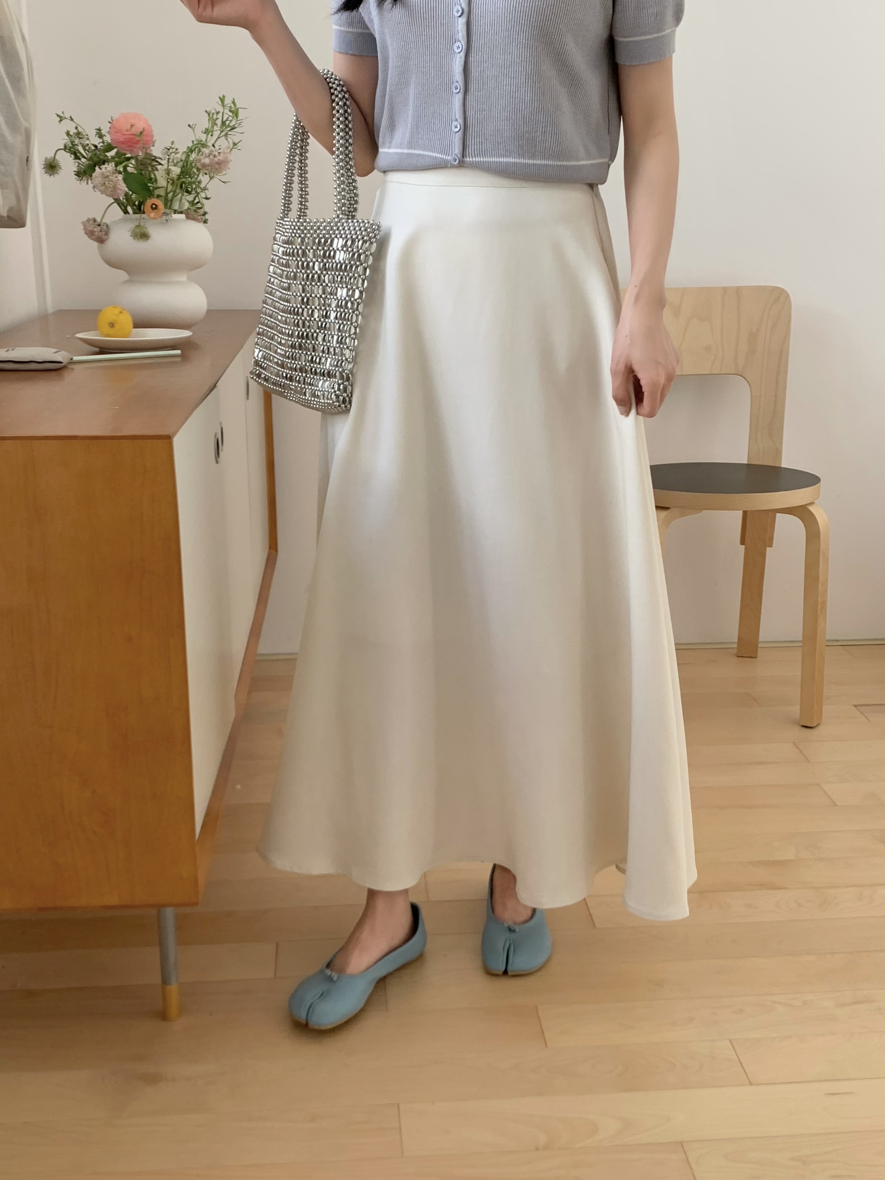 白栀茉莉~ 仙女气质大A字裙垂感十足的半身裙 (粉色) 
