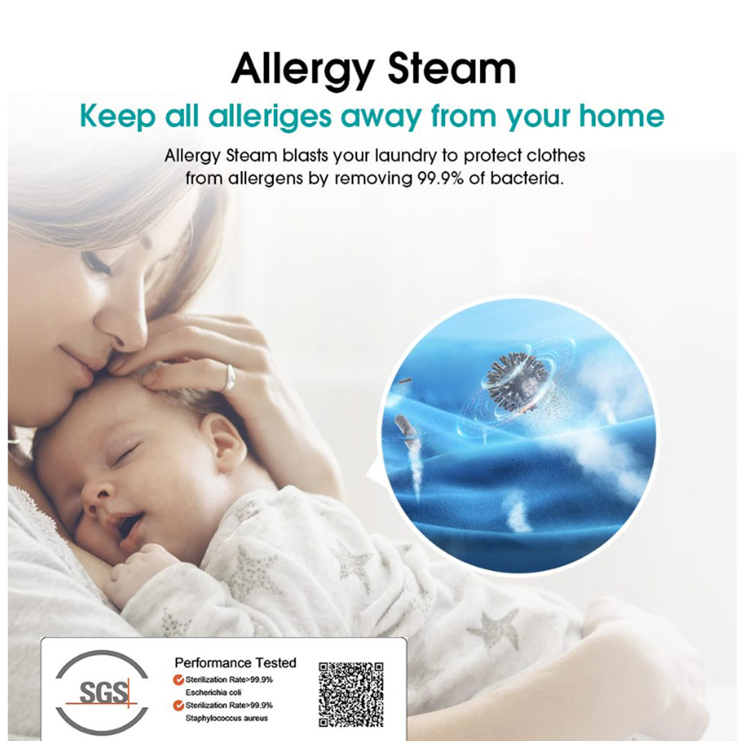 HISENSE 7KG Front Load Inverter Washing Machine WF1P7071BW | Durable Inverter | Allergy Steam | 5-Star Energy Consumption | Drum Clean | Washing Machine with 2 Years Warranty