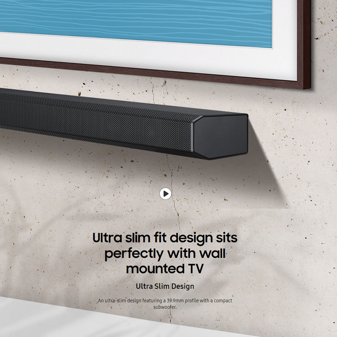 SAMSUNG 28W 3.1.2ch Lifestyle Soundbar with Sub Woofer HW-S800B/XM | Ultra Slim Design | Wireless Dolby Atmos | True 3.1.2ch Sound | Bixby Voice Assistant & Casts Service | Soundbar with 1 Year Warranty