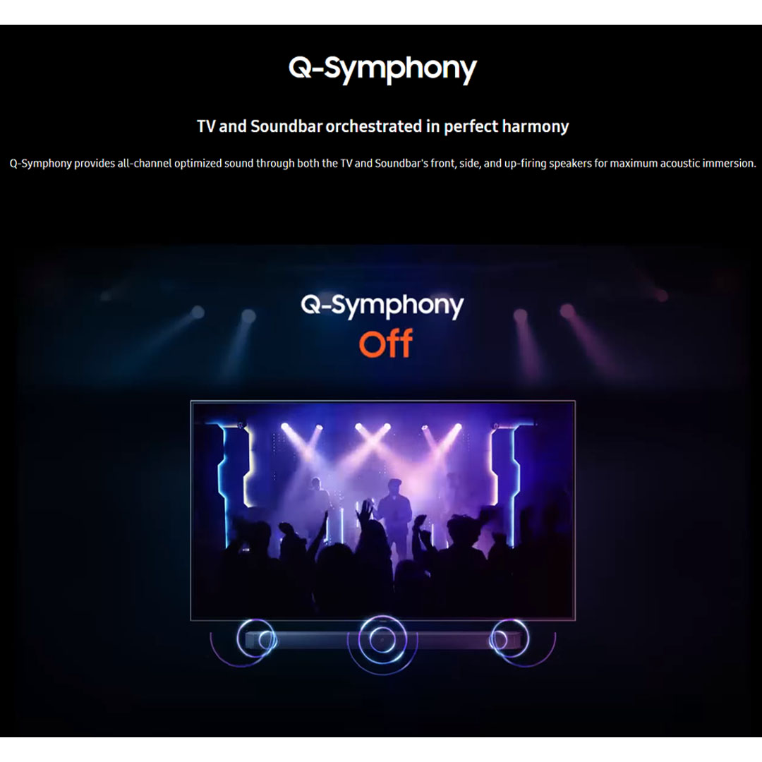 SAMSUNG 34W Q-series 11.1.4ch Soundbar with Sub Woofer & Rear Speaker HW-Q600C/XM | Dolby Atmos | True 3.1.2ch Sound | Q-Symphony | Bluetooth TV Connection | Soundbar with 1 Year Warranty