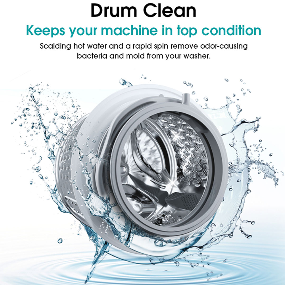 HISENSE 7KG Front Load Inverter Washing Machine WF1P7071BW | Durable Inverter | Allergy Steam | 5-Star Energy Consumption | Drum Clean | Washing Machine with 2 Years Warranty