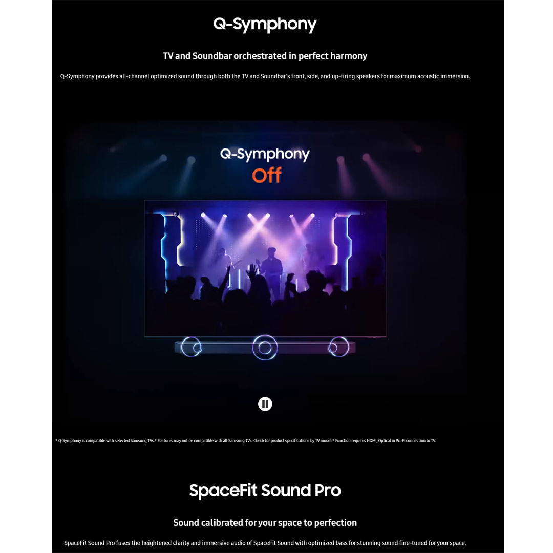 SAMSUNG 41W Q-series Soundbar with Sub Woofer & Rear Speaker HW-Q990C/XM | Wireless Dolby Atmos | True 11.1.4ch Sound | Q-Symphony | Voice assistant & Cast Services | Soundbar with 1 Year Warranty
