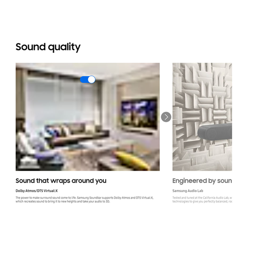 SAMSUNG 28W 3.1.2ch Lifestyle Soundbar with Sub Woofer HW-S800B/XM | Ultra Slim Design | Wireless Dolby Atmos | True 3.1.2ch Sound | Bixby Voice Assistant & Casts Service | Soundbar with 1 Year Warranty