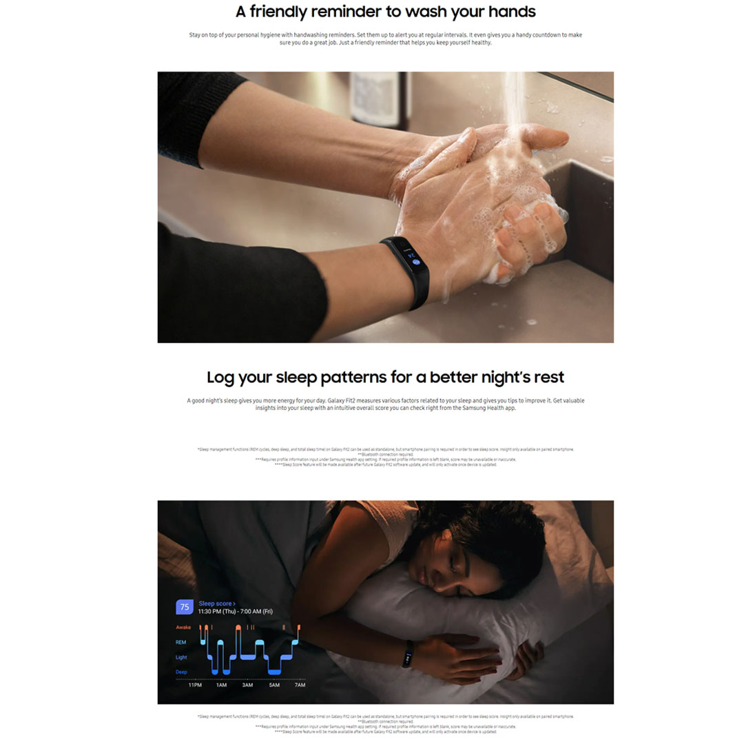 SAMSUNG Galaxy Fit 2 | AMOLED Screen with 450nits Brightness | Up to 21days of Battery Life | Sleep Tracking with Scoring and Stress Tracking | Smart Bands with 1 Year Warranty