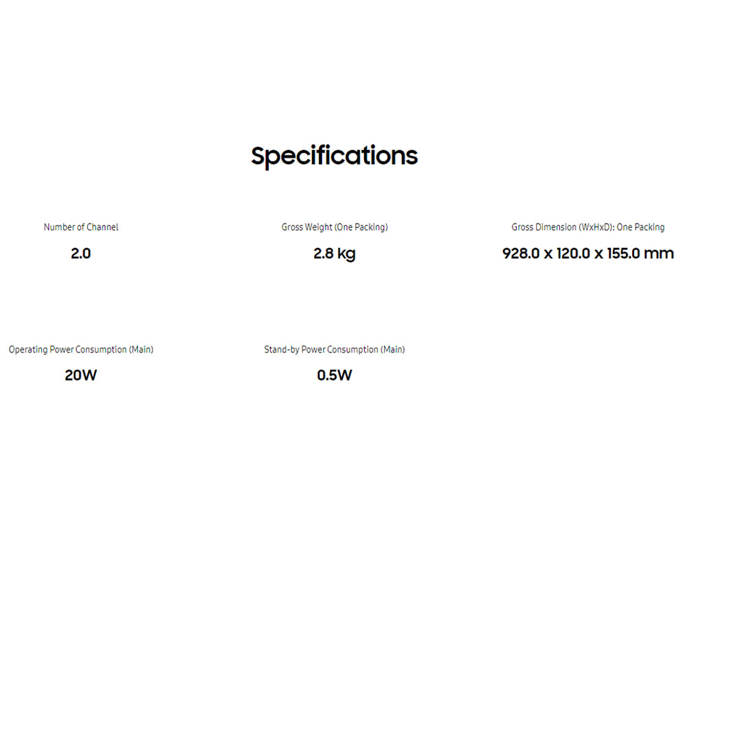 SAMSUNG 20W 2.0ch B-Series Soundbar with Built-in Woofer HW-C400/XM | Built-in Woofer |  Night Mode | Surround Sound Expansion | Bluetooth TV Connection | One Remote Control | Soundbar with 1 Year Warranty