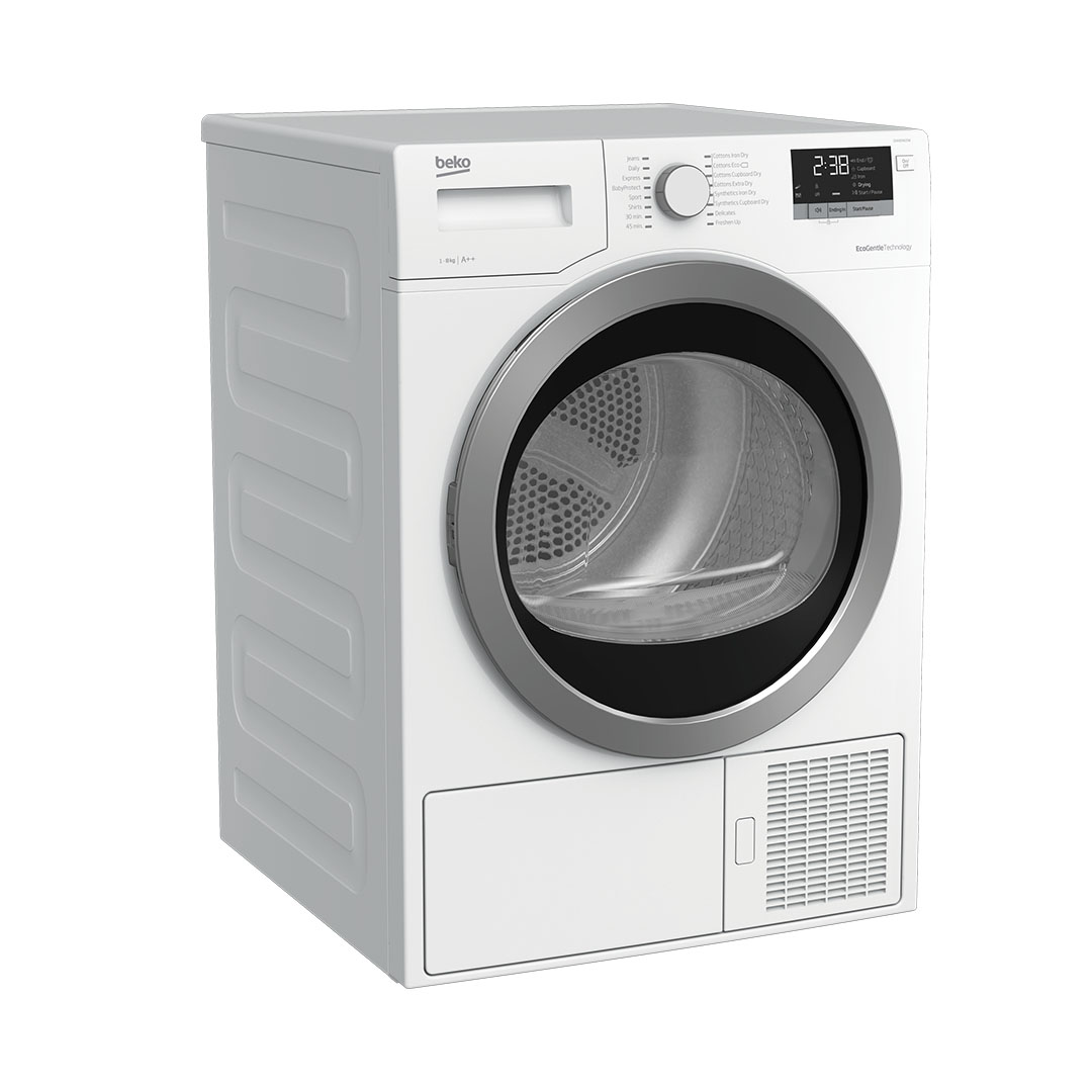 Beko 8KG Tumble Dryer DHX83420W | Child Lock | Digital Display | OptiSense | Reverse Drum Action | AquaWave | Tumble Dryer with 2 Year Warranty