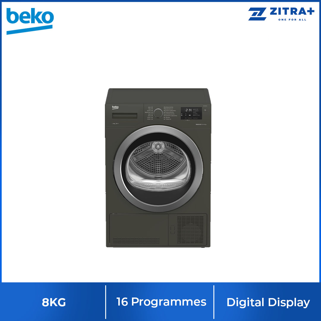 Beko 8KG Tumble Dryer DS8433RX1M | A++ Energy Efficiency Class | AquaWave Technology | Drying Technology Condenser | EcoGentle | Tumble Dryer with 2 Years General Warranty & 12 Years Motor Warranty