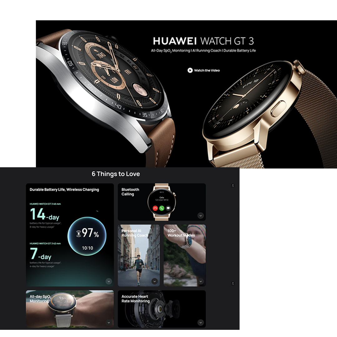 Huawei Watch GT 3 Active Edition | 42MM/46MM | Bluetooth Calling | Durable Battery Life | All-Day SpO2 Monitoring | Smart Watches with 1 Year Warranty