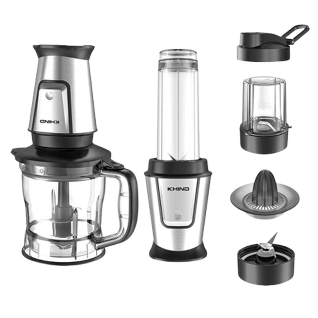 KHIND 1.2L Multi Blender Chopper BLC129 | FREE Citrus Juicer + Grinder | BPA Free | Rust Free SUS304 Stainless Steel Double Blades | Multi Blender Chopper with 1 Year Warranty