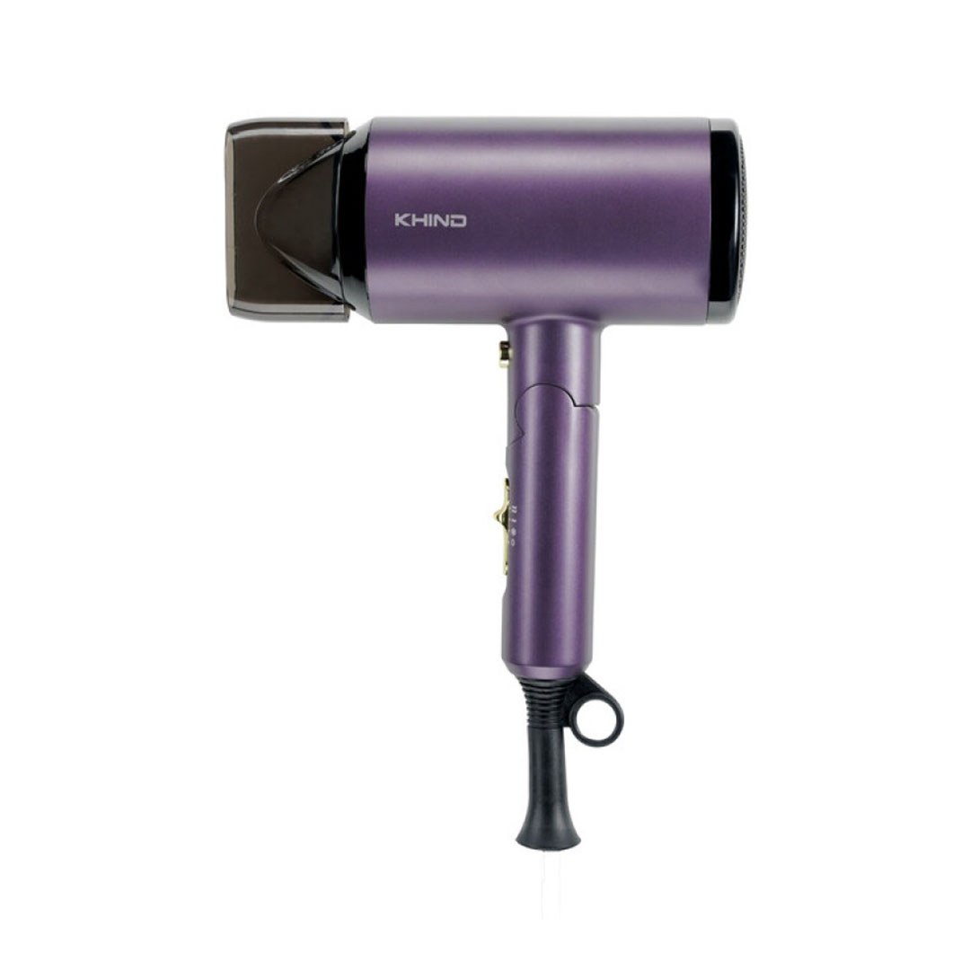 KHIND 1800W Ionizer Hair Dryer HD1822 | 3 Heat / Speed Settings & Cold Shot Button | Narrow Concentrator Nozzle for Smooth Focused Airflow | Space Saving Folding Handle | Hair Dryer with 1 Year Warranty