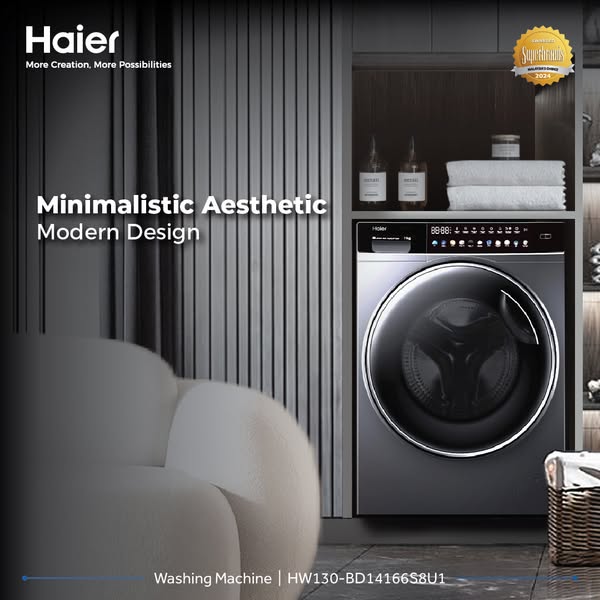 HAIER 11KG / 13KG DD Inverter Front Load Washing Machine HW110-BD14166BU1/ HW130-BD14166S8U1 | 525mm Super XL Drum | Color AI Touch Panel