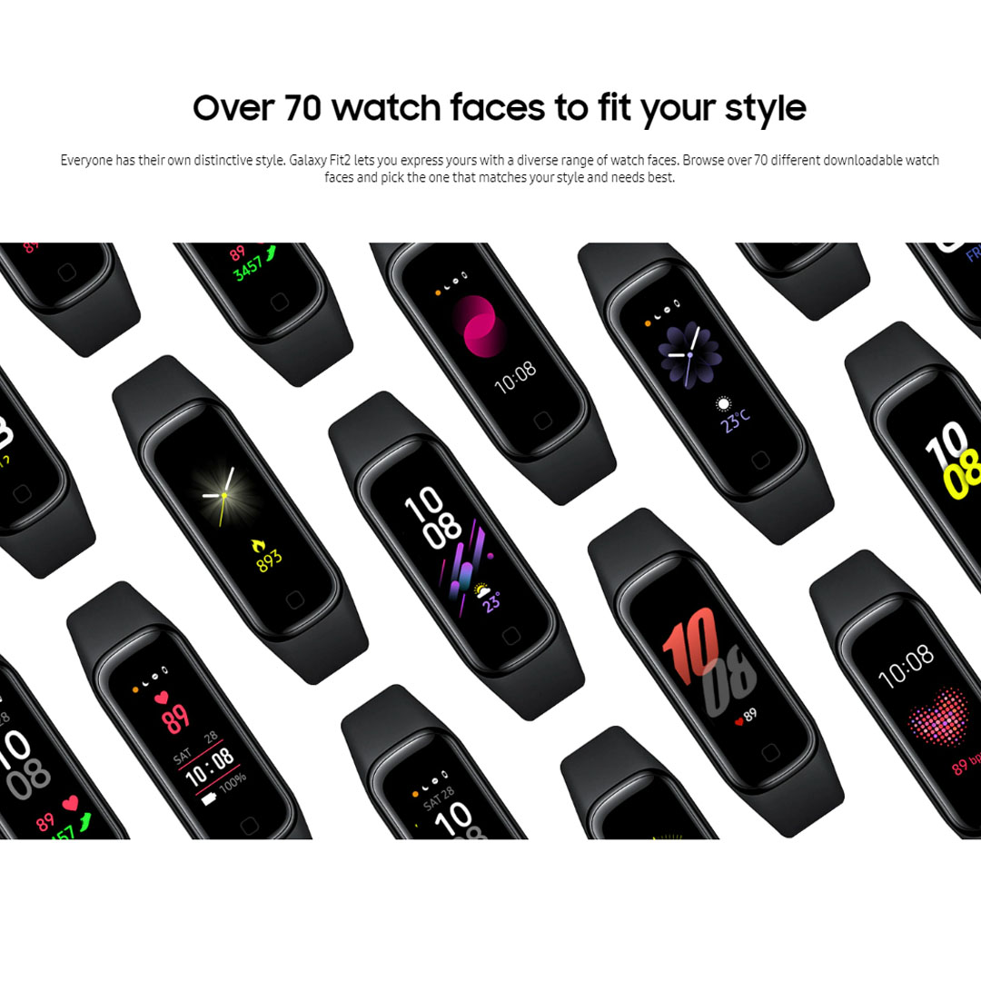 SAMSUNG Galaxy Fit 2 | AMOLED Screen with 450nits Brightness | Up to 21days of Battery Life | Sleep Tracking with Scoring and Stress Tracking | Smart Bands with 1 Year Warranty