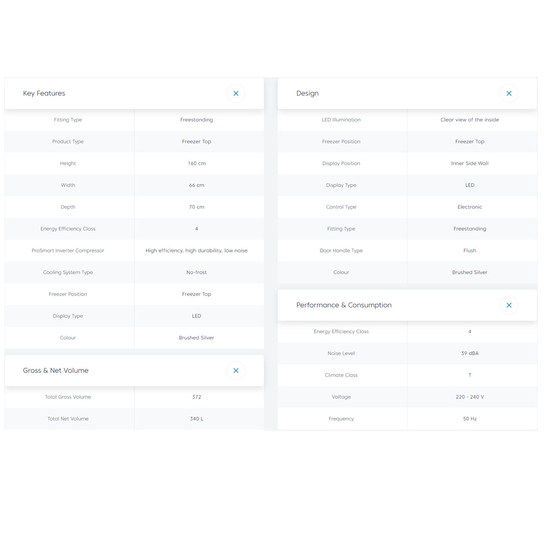 Beko 372L 2 Door Top Mount ProSmart Inverter Refrigerator RDNT371I50VS | NeoFrost Dual Cooling | ProSmart Inverter Compressor | Active Odour Filter | Refrigerator with 2 Years General Warranty & 12 Years Motor Warranty