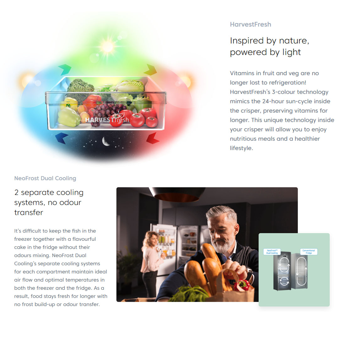 Beko 372L 2 Door Top Mount ProSmart Inverter Refrigerator RDNT371I50VS | NeoFrost Dual Cooling | ProSmart Inverter Compressor | Active Odour Filter | Refrigerator with 2 Years General Warranty & 12 Years Motor Warranty