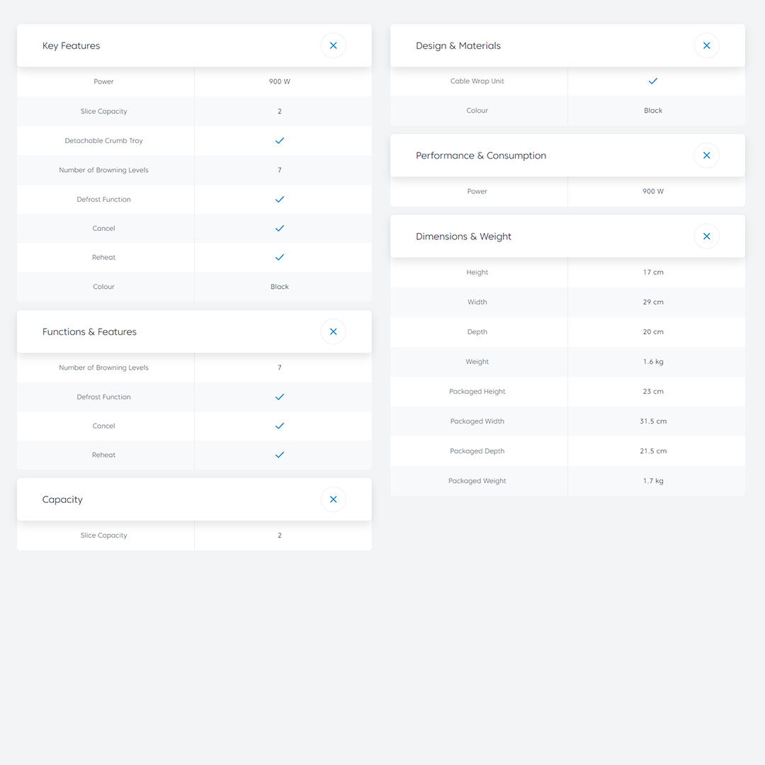 Beko 2 Slices Toaster TAM7211B | Power 900 W | Capacity 2 Toaster | 7 Browning Levels | Defrost Function | Cancel & Reheat & Detachable Crumb Tray | Toaster with 2 Year General Warranty