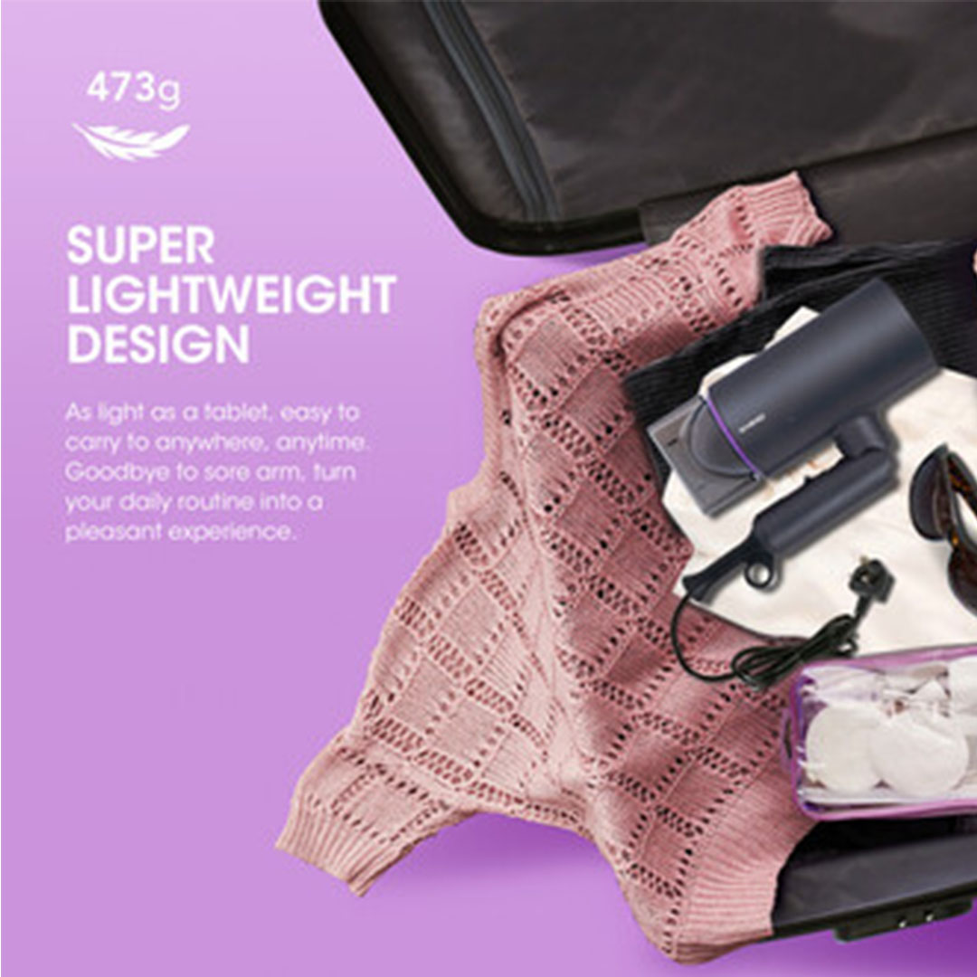 KHIND 1400W Hair Dryer HD1400 | Super Lightweight Design | 3 Gears of Heat/Speed Settings & Cool Shot Button | 1.8 Meter Cable Length Exposed | Hair Dryer with 1 Year Warranty