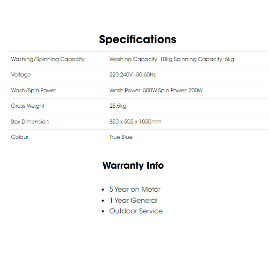 KHIND 10KG Top Load Semi Auto Washing Machine WM1017 | Air Turbo for Faster Drying of Clothes | Single Water Inlet Selector Port for Wash and Spin | Washing Machine with 1 Year General Warranty & 5 Years Motor Warranty