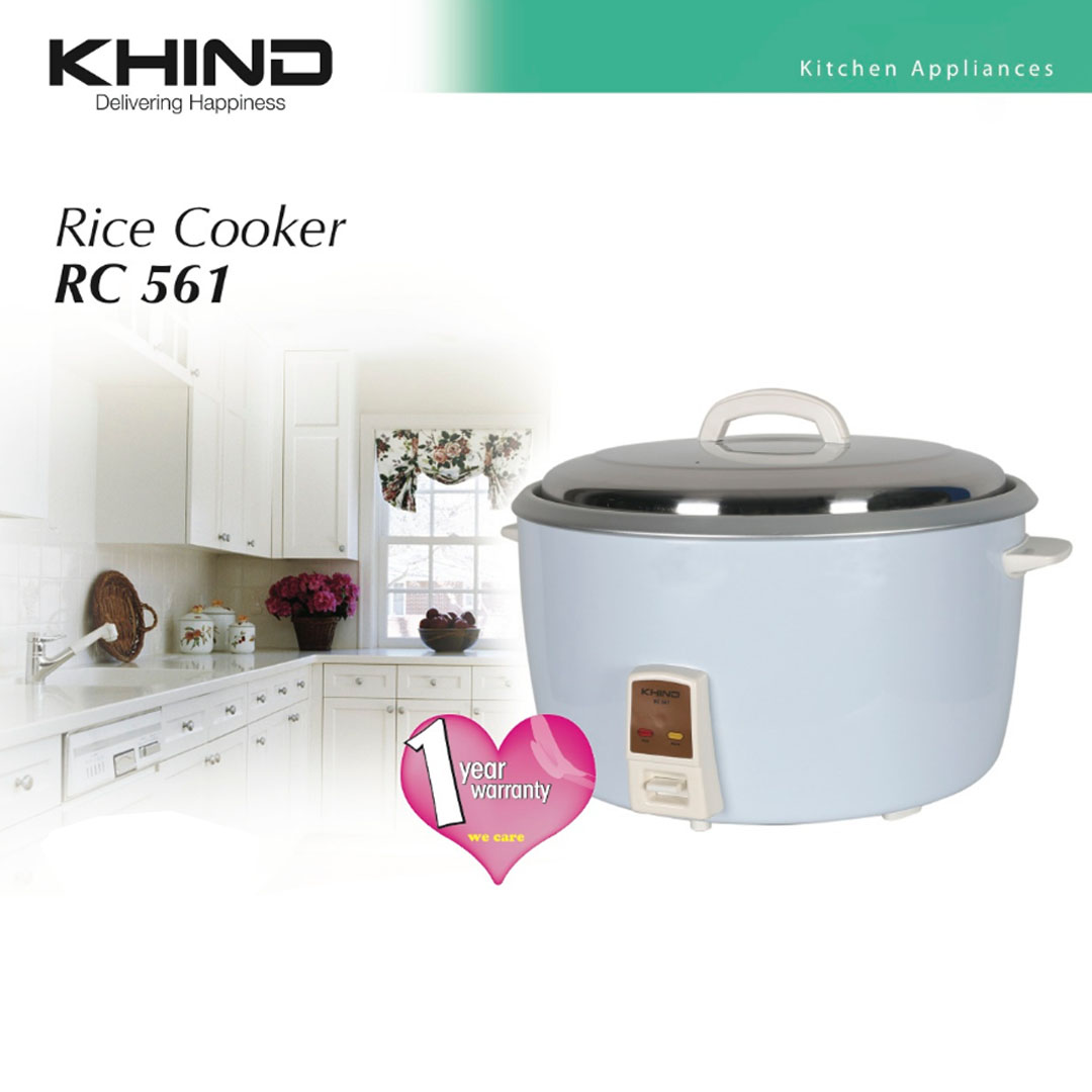 KHIND 5.6L Rice Cooker RC561 | Automatic Keep Warm Function | Built-In Thermal Fuse Protection to Prevent Overheating | Aluminium Inner Pot | Rice Cooker with 1 Year Warranty