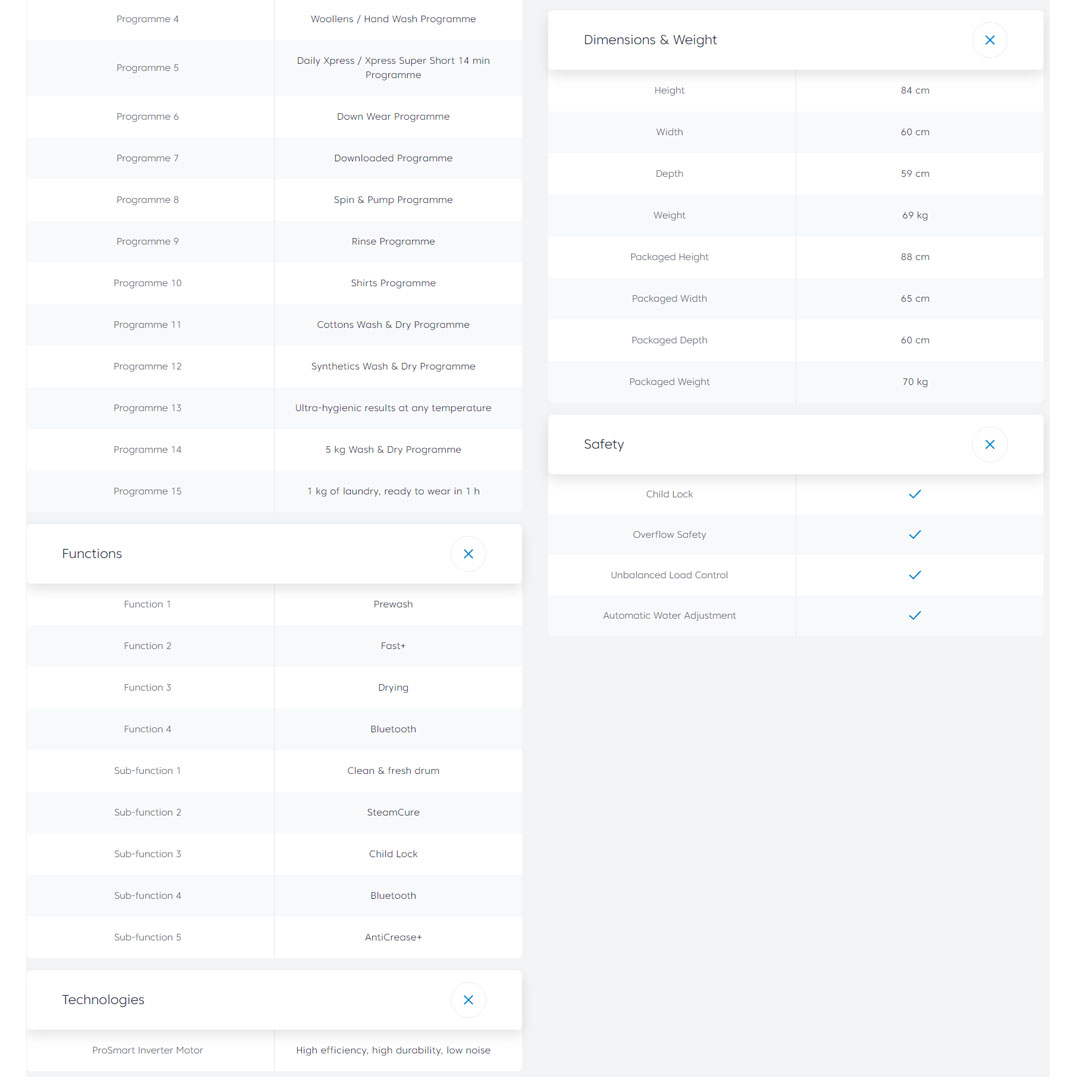 Beko 9KG/5KG Front Load ProSmart Inverter Washer Dryer HTV9746XMG | ProSmart Inverter Motor | 15 Preset Programmes | Hygiene+ Wash & Dry Programme | Washer Dryer with 2 Years General Warranty & 12 Years Motor Warranty