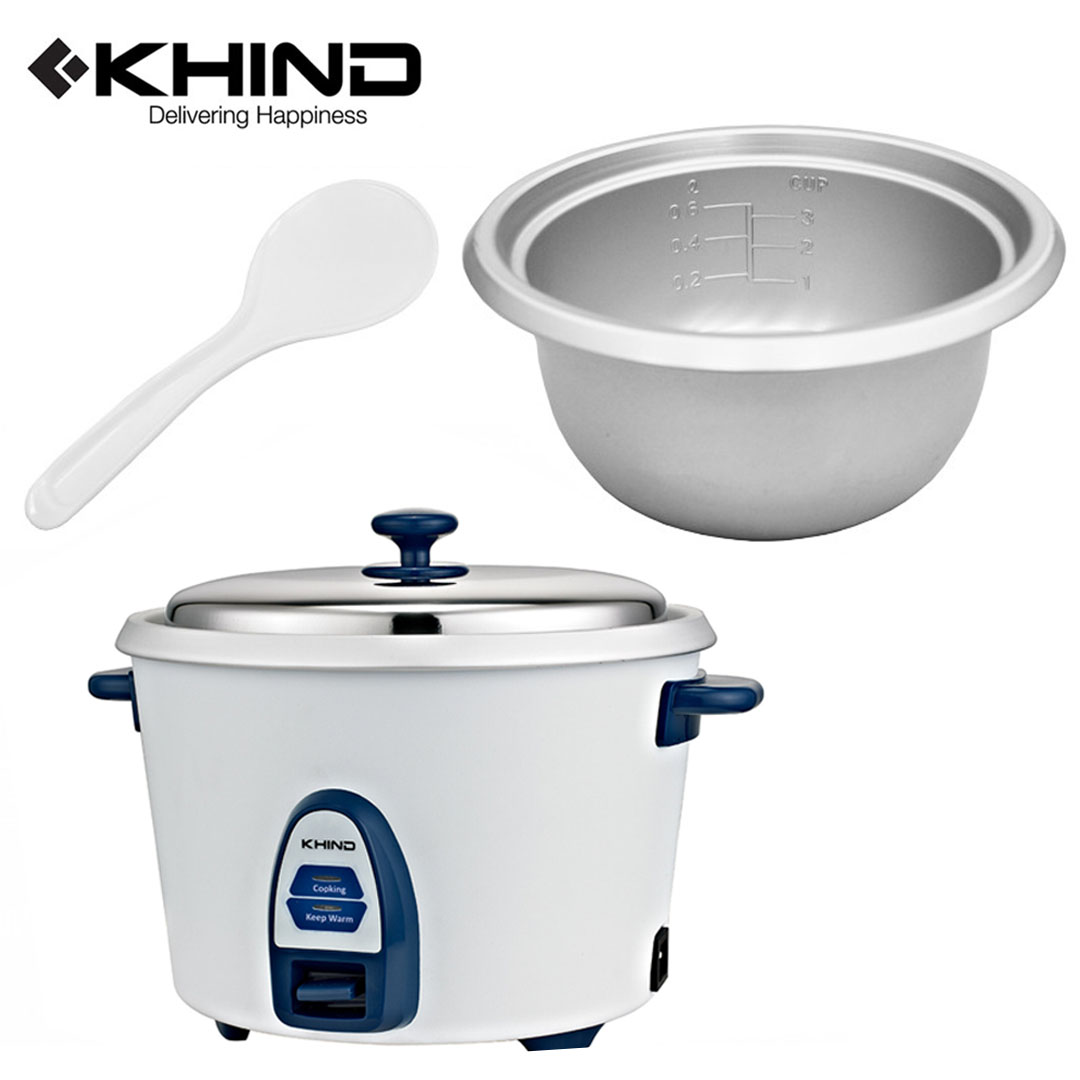 KHIND 1.8L Rice Cooker RC818N | Optimal Keep Warm Function | Thermal Fuse Protection to Prevent Overheating | Stainless Steel Cover | Rice Cooker with 2 Year Warranty