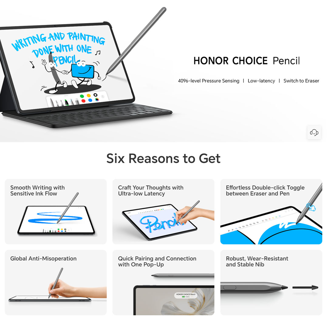 HONOR Pad 9 5G 16GB+256GB | Li-Po 8300 mAh, 35W wired | 12.1 inch, IPS LCD | Snapdragon 6 Gen 1 (4 nm) | Android 13, Magic OS 7.2 | Tablet with 1 Year Warranty