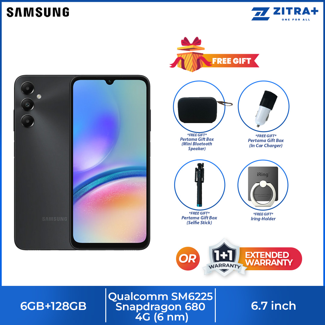 SAMSUNG Galaxy A05s 6GB+128GB | 6.7" FHD+ Display | 50MP Camera | 5,000mAh(typical) Battery | Octa Core Processor | Smartphone with 1 Year Warranty