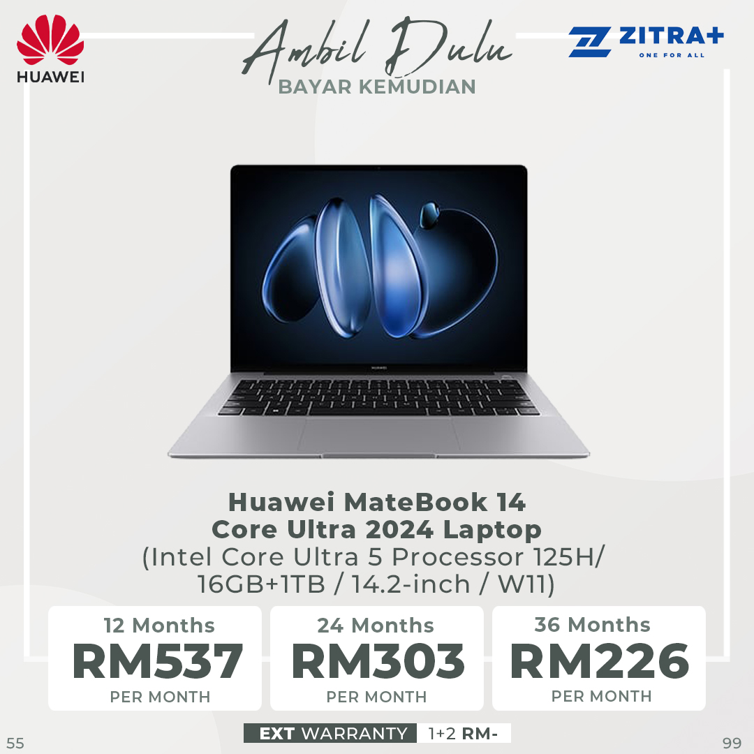 Huawei MateBook 14 Core Ultra 2024 Laptop | 2.8K OLED Touch-Control | AI Camera | Ultra Processors | 2  Year General Warranty