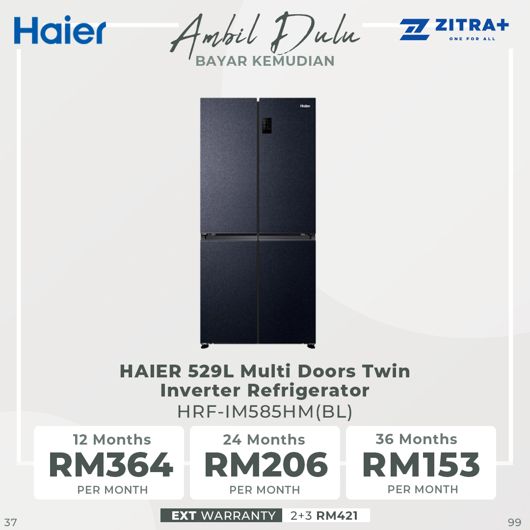 HAIER 529L Inverter Multi Doors Refrigerator Glass HRF-IG585EM | HCS Moist Zone | 3 Temperature Options