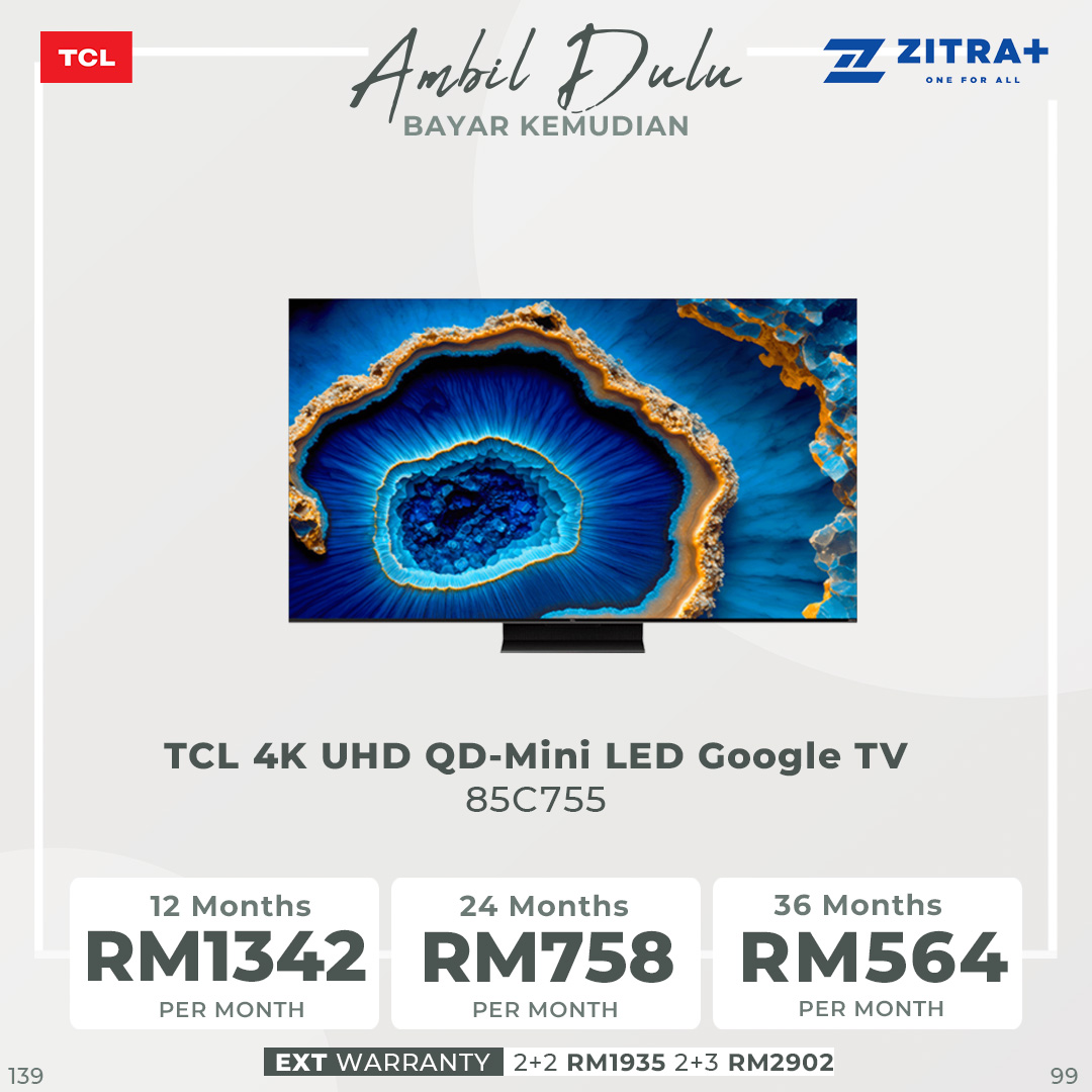 TCL 55" / 65" /75" / 85" / 98" 4K UHD QD-Mini LED Google TV | 55C755 / 65C755 / 75C755 / 85C755 / 98C755 | Full Array Local Dimming | IMAX Enhanced | Google TV with 2 Year Warranty