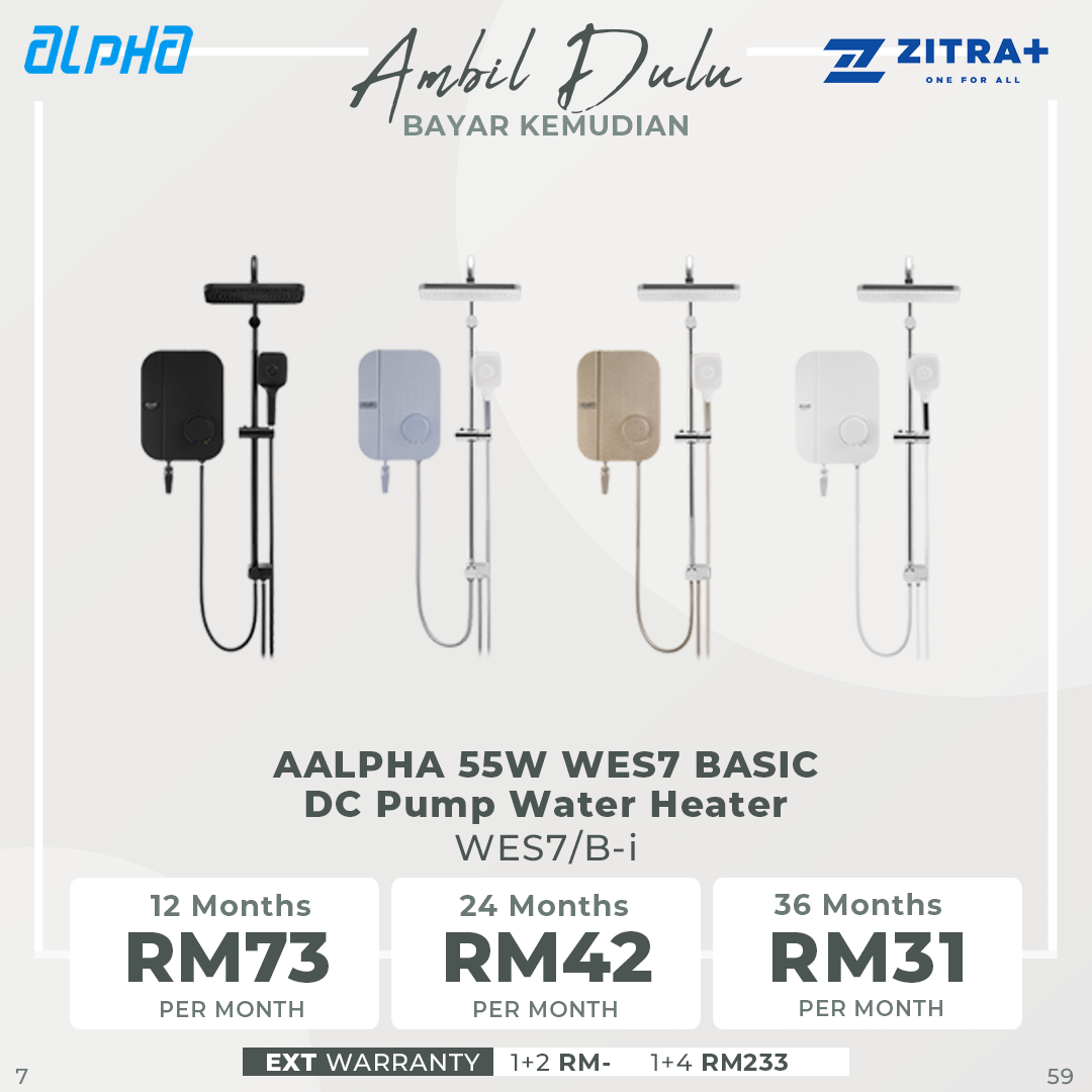 ALPHA 55W WES7 BASIC RainShower/ No RainShower DC Pump WES7/B-i RS / WES7/B-i | 4.5kW Super power | Pump Activator | 55% Energy Saving