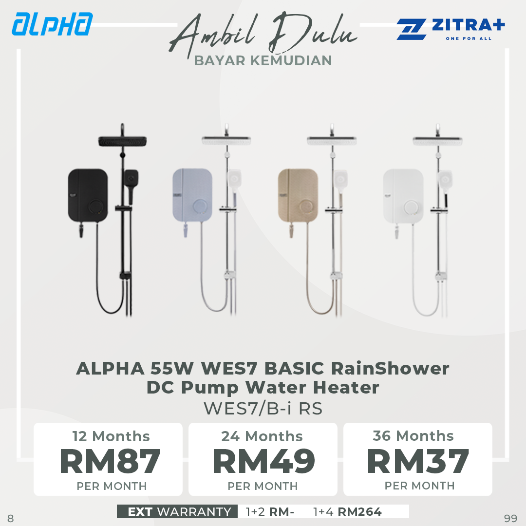 ALPHA 55W WES7 BASIC RainShower/ No RainShower DC Pump WES7/B-i RS / WES7/B-i | 4.5kW Super power | Pump Activator | 55% Energy Saving