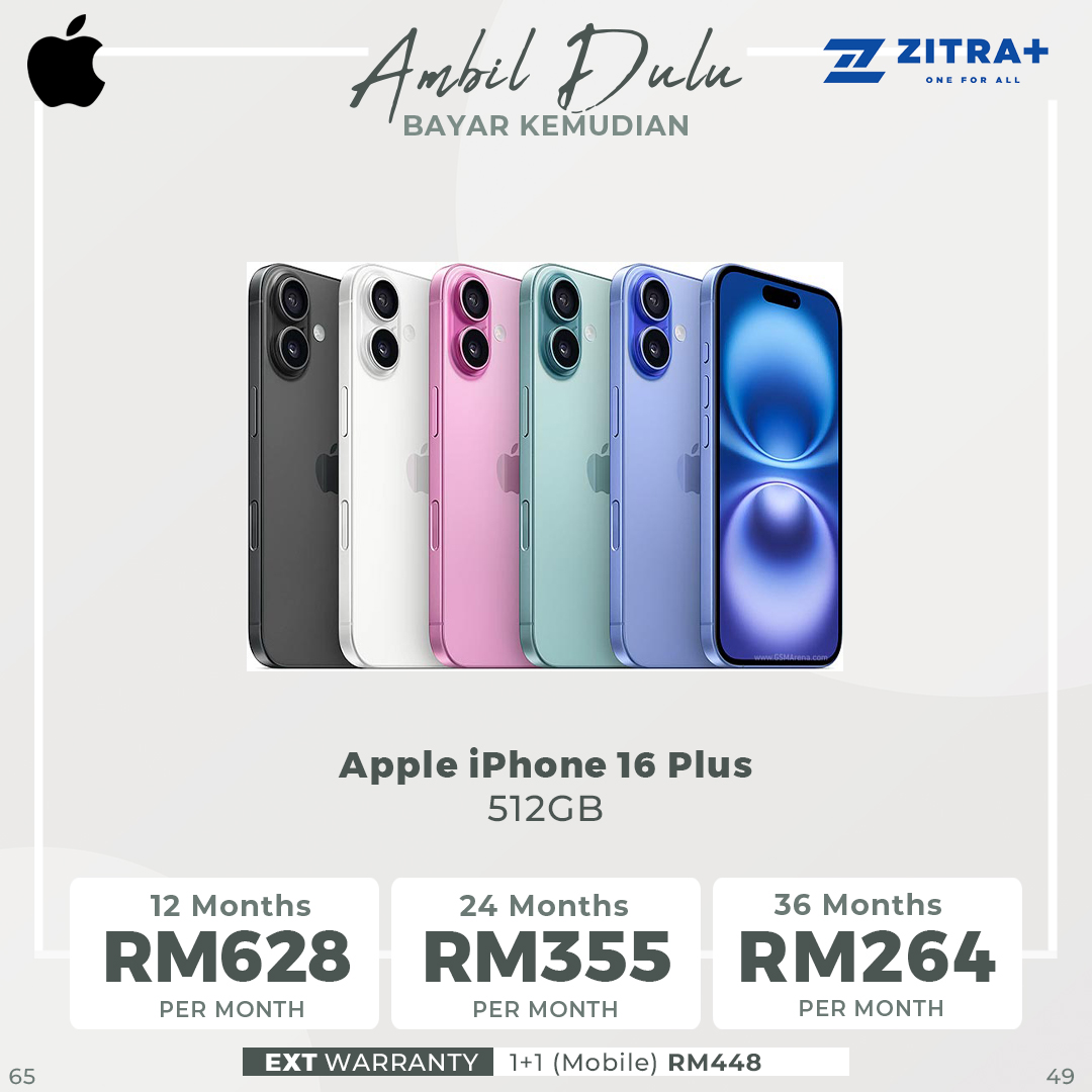 Apple iPhone 16 Plus | 6.7" Super Retina XDR OLED | 48 MP Main Camera | Apple A18 (3 nm) | USB Type-C 2.0, DisplayPort | Stereo Speakers Sound | Smartphone with 1 Year Warranty