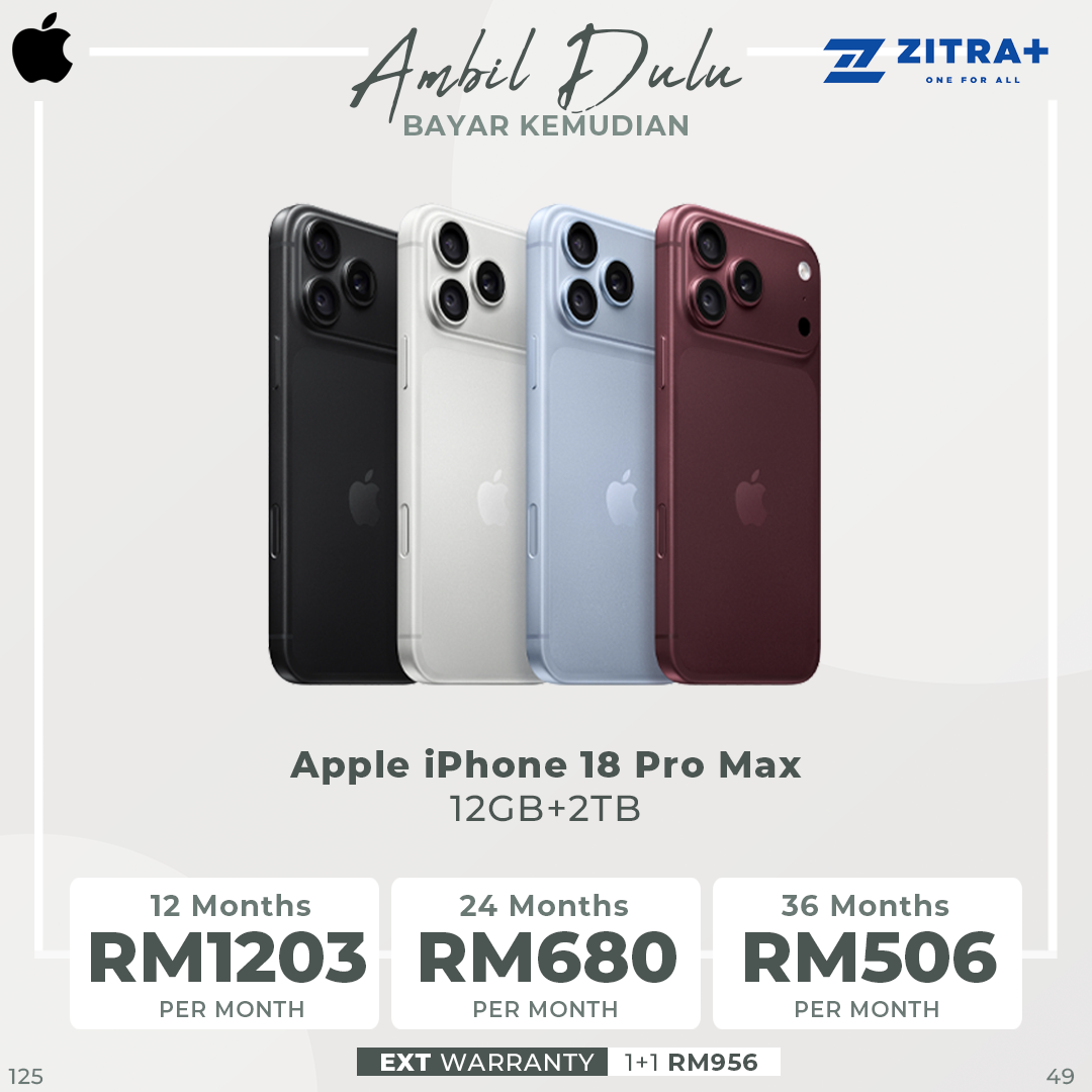 Apple iPhone 18 Pro Max 256GB / 512GB / 1TB / 2TB | 6.9-inch, LTPO Super Retina XDR OLED | 48MP Rear Camera | iOS 27 | Apple A20 Pro | Li-Ion 5391 mAh
