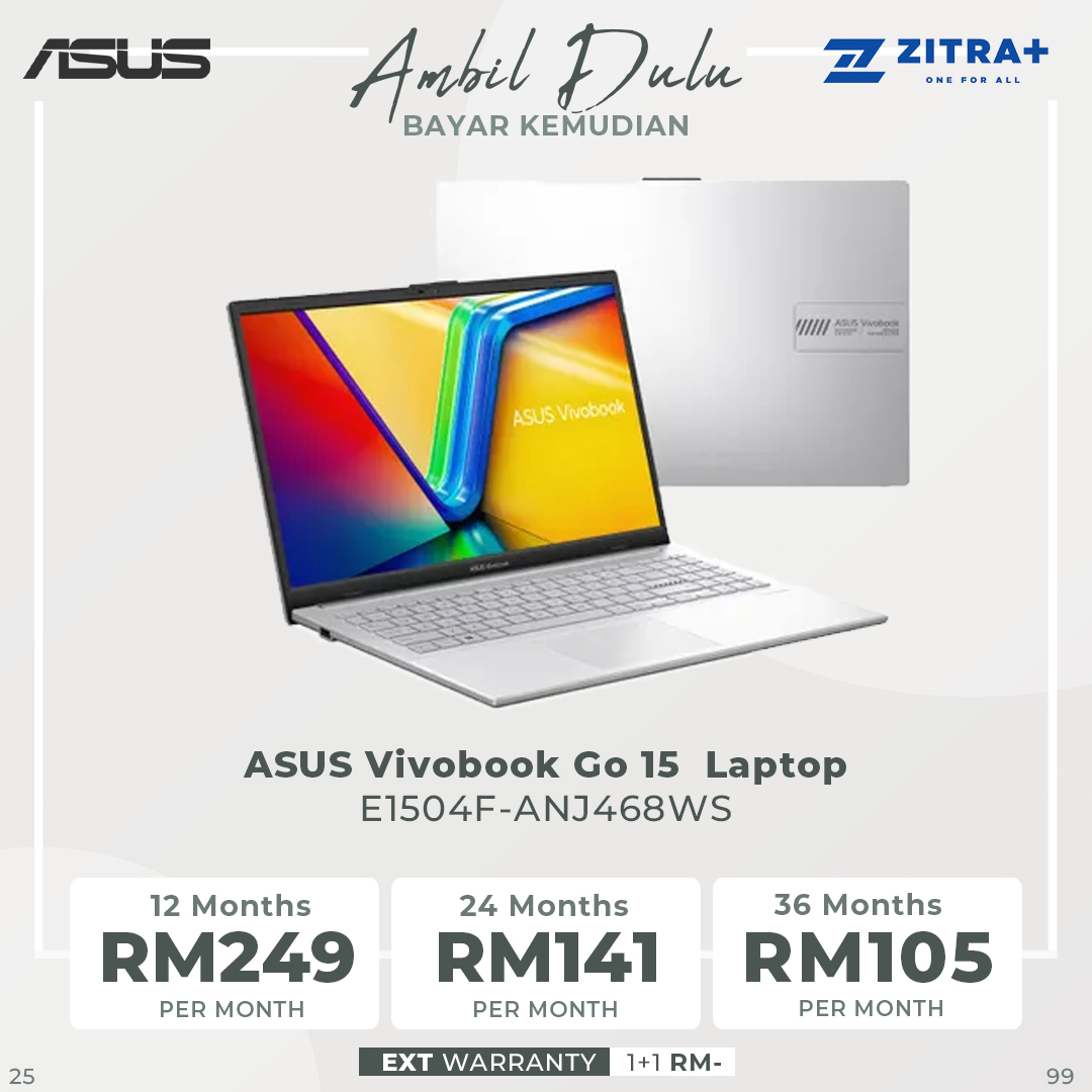 ASUS Vivobook Go 15  Laptop E1504F-ANJ468WS | ASUS Webcam Shield | ASUS AI Noise Cancelation | ASUS WiFi Master | 2  Year General Warranty
