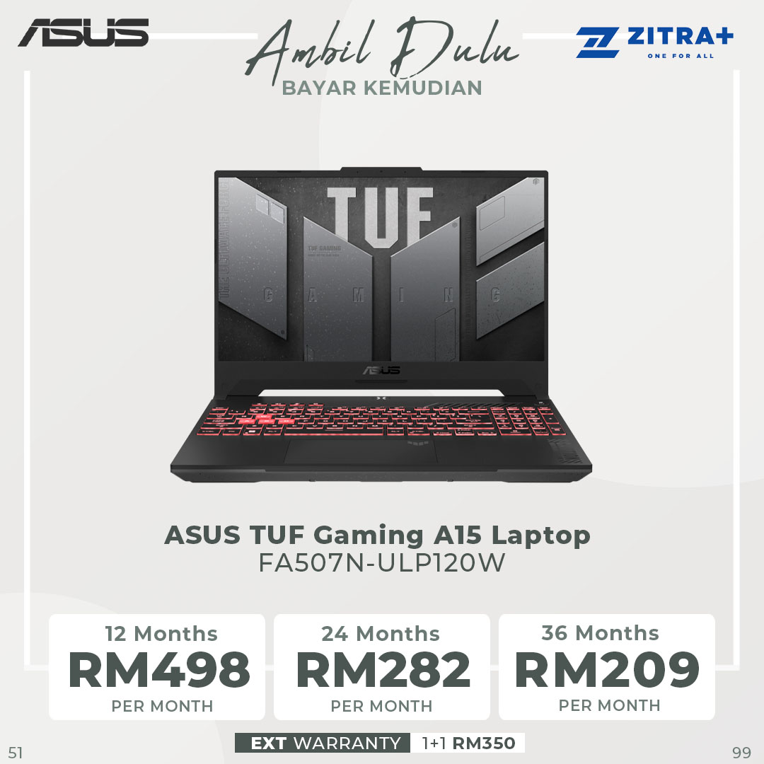 ASUS TUF Gaming A15  Laptop FA507N-ULP120W/ FA507N-ULP138W | AMD Ryzen 7 7735HS | 8GB+512GB SSD | 15.6-inch FHD | Windows 11 | Laptop with 2 Years Warranty