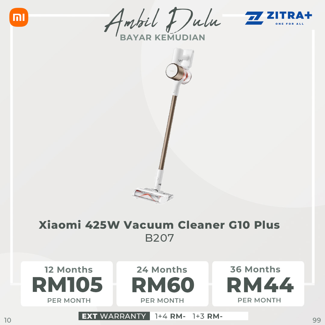 Xiaomi 425W Vacuum Cleaner G10 Plus B207 | 12-Cone Cyclone Dust-Separation System | Suction Time Up to 65 Minutes |  New 3+1 Functional Brush Head Set | Vacuum with 1 Year Warranty