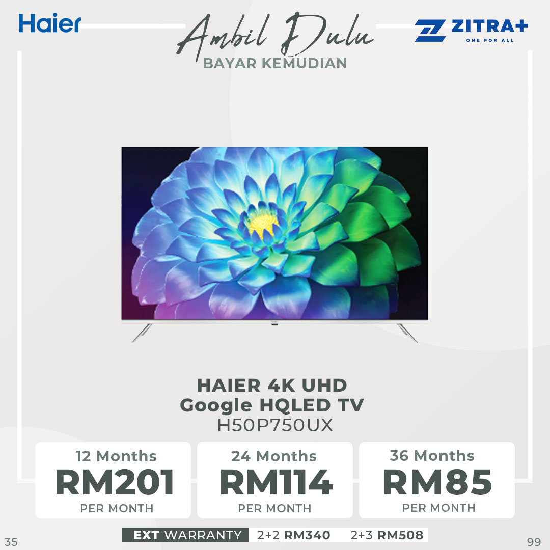 HAIER 50"/75" 4K UHD Google HQLED TV H50P750UX/H75P750UX |  Boundless Vision |  Dolby Vison & Dolby Atmos |  HQLED |  Smart TV with 2 Year Warranty