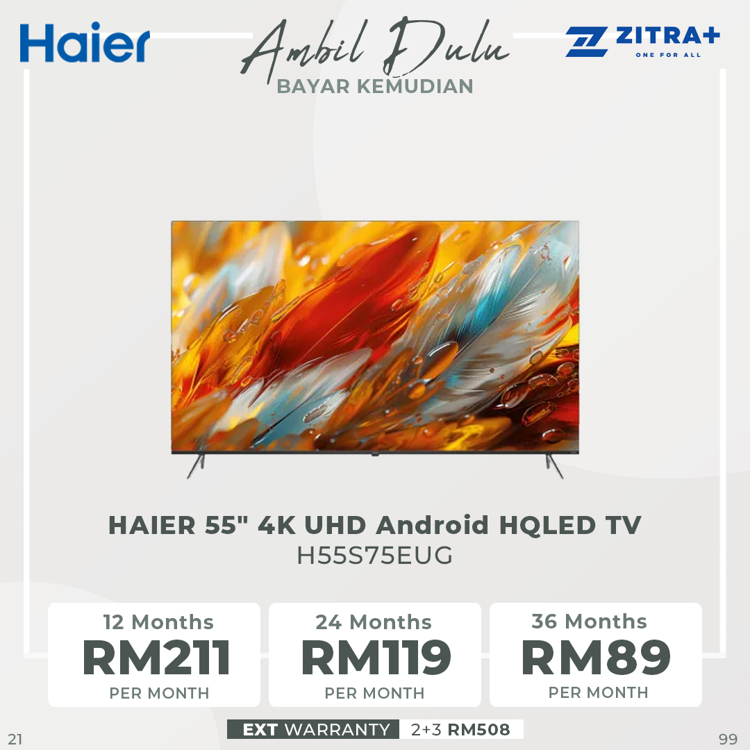 HAIER 55/65 4K UHD Android HQLED TV S75EUG | HQLED | 4K HDR | Chromecast Built-In