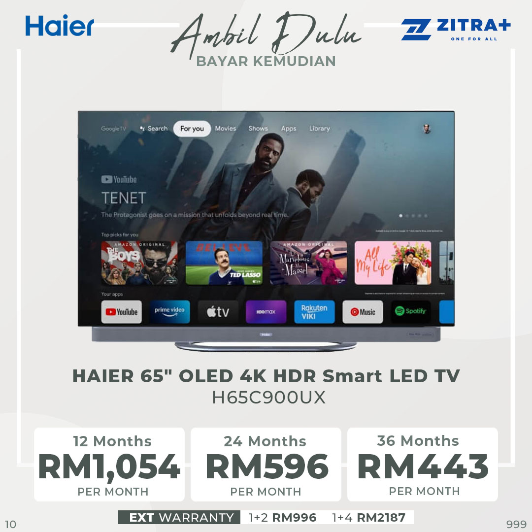 HAIER 55"/ 65"OLED 4K HDR Smart LED TV H55C900UX / H65C900UX | OLED Google Drive Series | Dolby Vision |  Sound System | 120 Hz | Smart LED TV with 3 Year Warranty