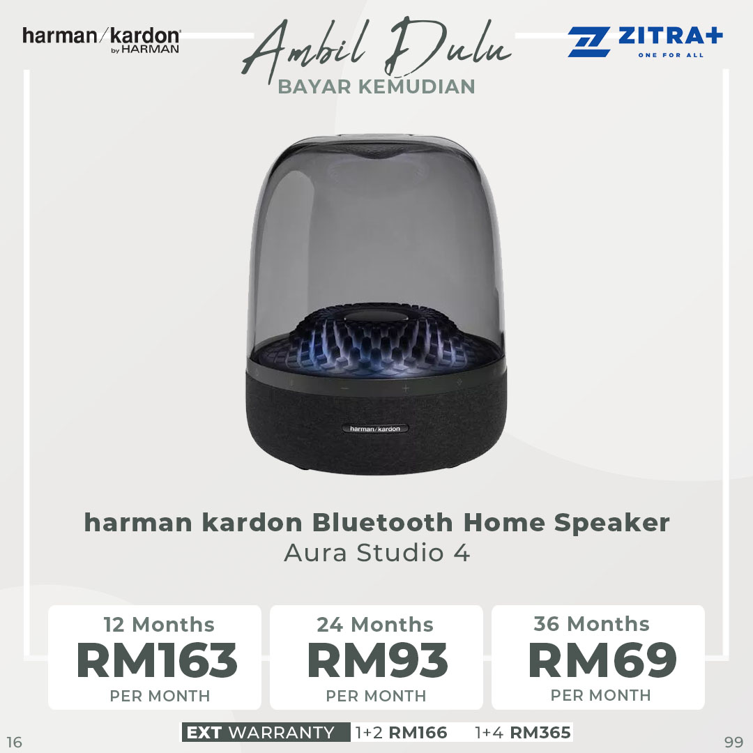 harman kardon Bluetooth Home Speaker Aura Studio 4 | Superior Sound Performance | Unique Diamond-Effect Lighting | Speaker with 1 Year Warranty