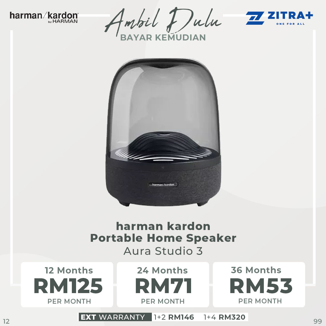 Harmon Kardon Portable Bluetooth Home Speaker Aura Studio 3 | Exceptional 360 Degree Sound | Ambient Light | Wireless Bluetooth | Speaker with 1 Year Warranty