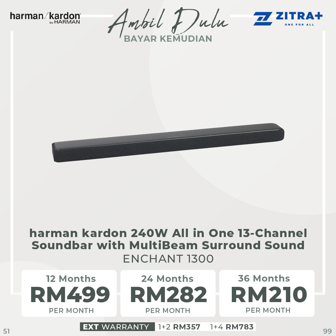 Harman Kardon 240W All in One 13-Channel Soundbar with MultiBeam Surround Sound ENCHANT 1300 | HDMI | Bluetooth | Chromecast Built-In | Multibeam Surround Sound | Google Assistant | Soundbar with 1 Year Warranty