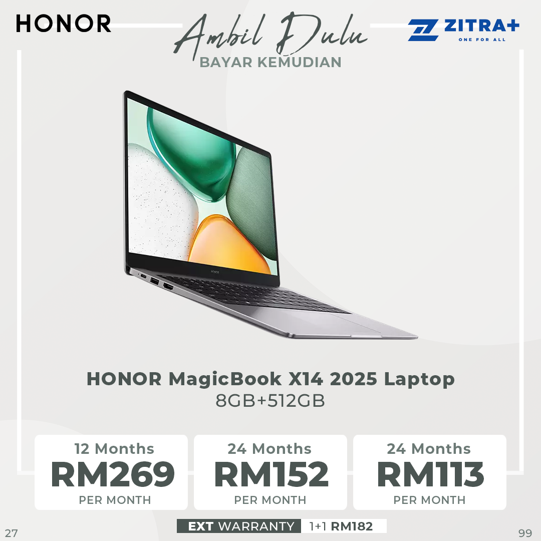 HONOR MagicBook X14 2025 Laptop 8GB+512GB | Windows 11 Home | 14-inch | 42Wh Longer Battery Life without Charge