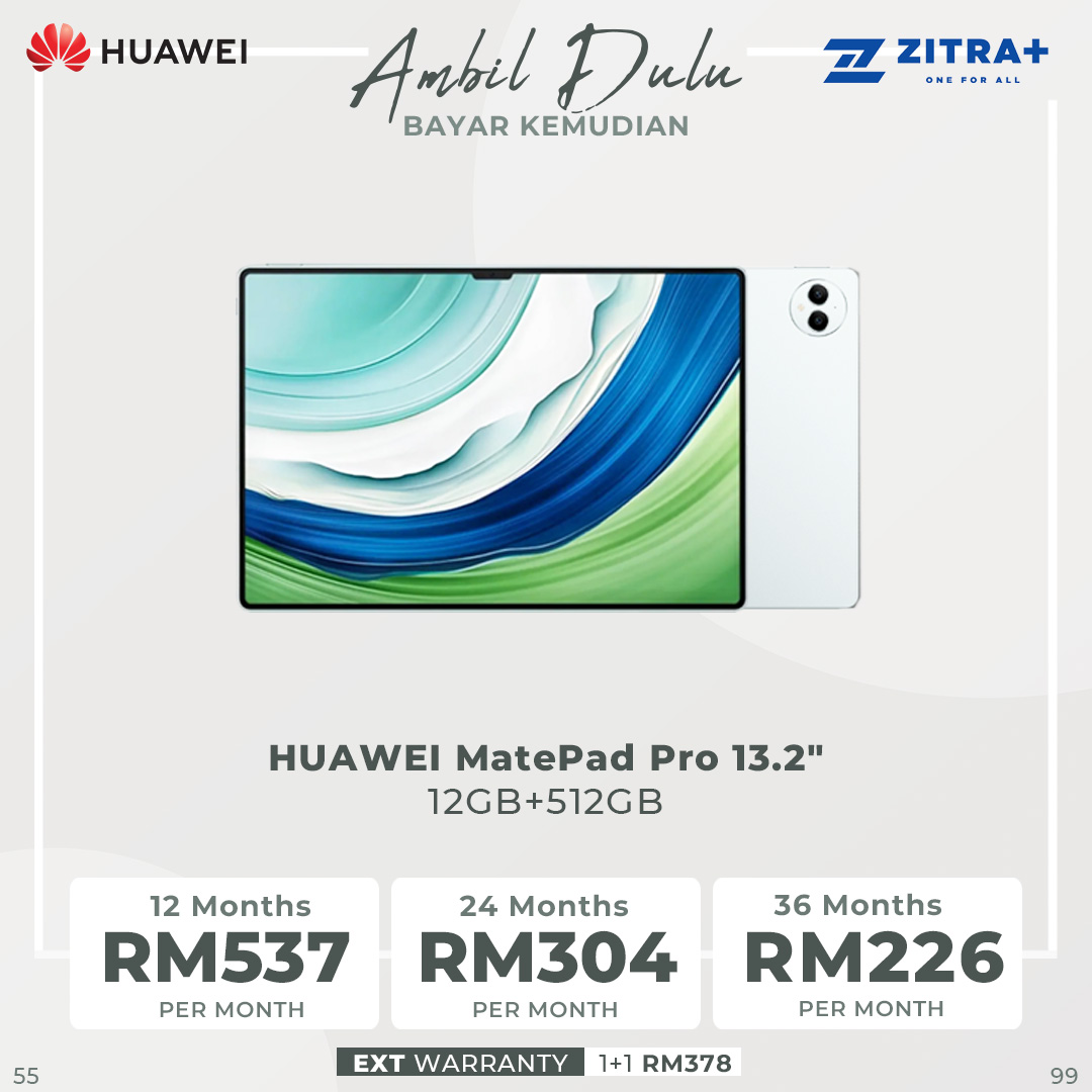 HUAWEI MatePad Pro 13.2" 12GB+256GB / 12GB+512GB | Flexible OLED Display | Ultimate Audiovisual Experience | Pro-level Productivity | Tablet with 1 Year Warranty