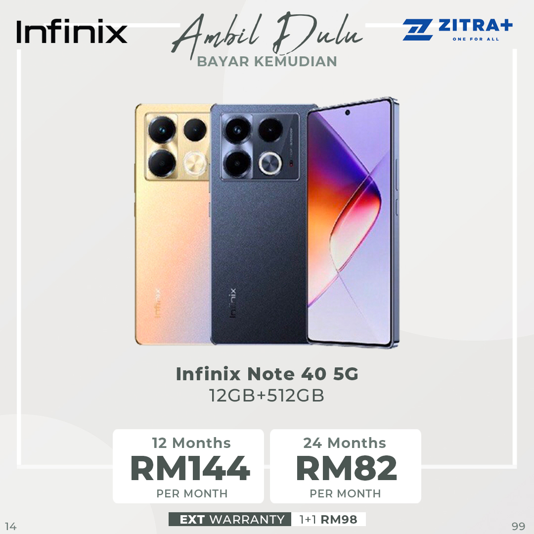 Infinix Note 40 5G 12GB+512GB | 5G Hyper Speed Forward | IP53 SplashProof | Multifunctional NFC | 1  Year General Warranty